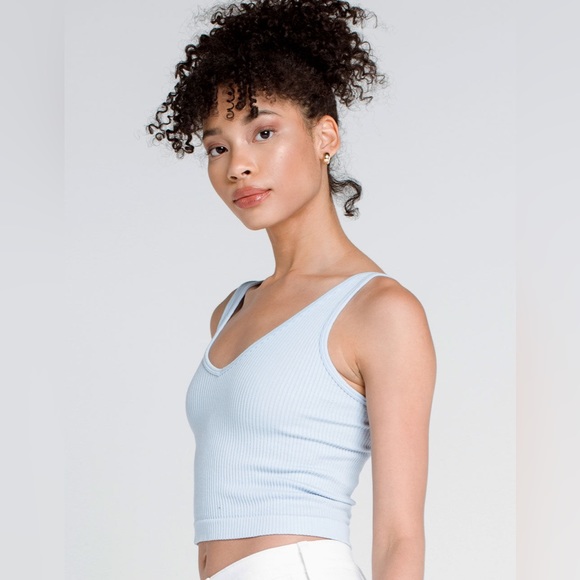 Free People Solid Rib Brami in Sky - Picture 1 of 8
